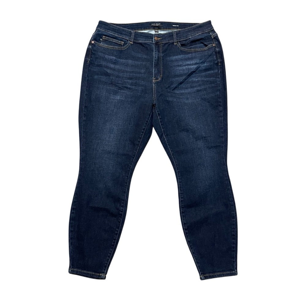 Judy Blue Jeans Skinny Fit Women Size 22W High Rise Stretch Dark Wash Whiskers